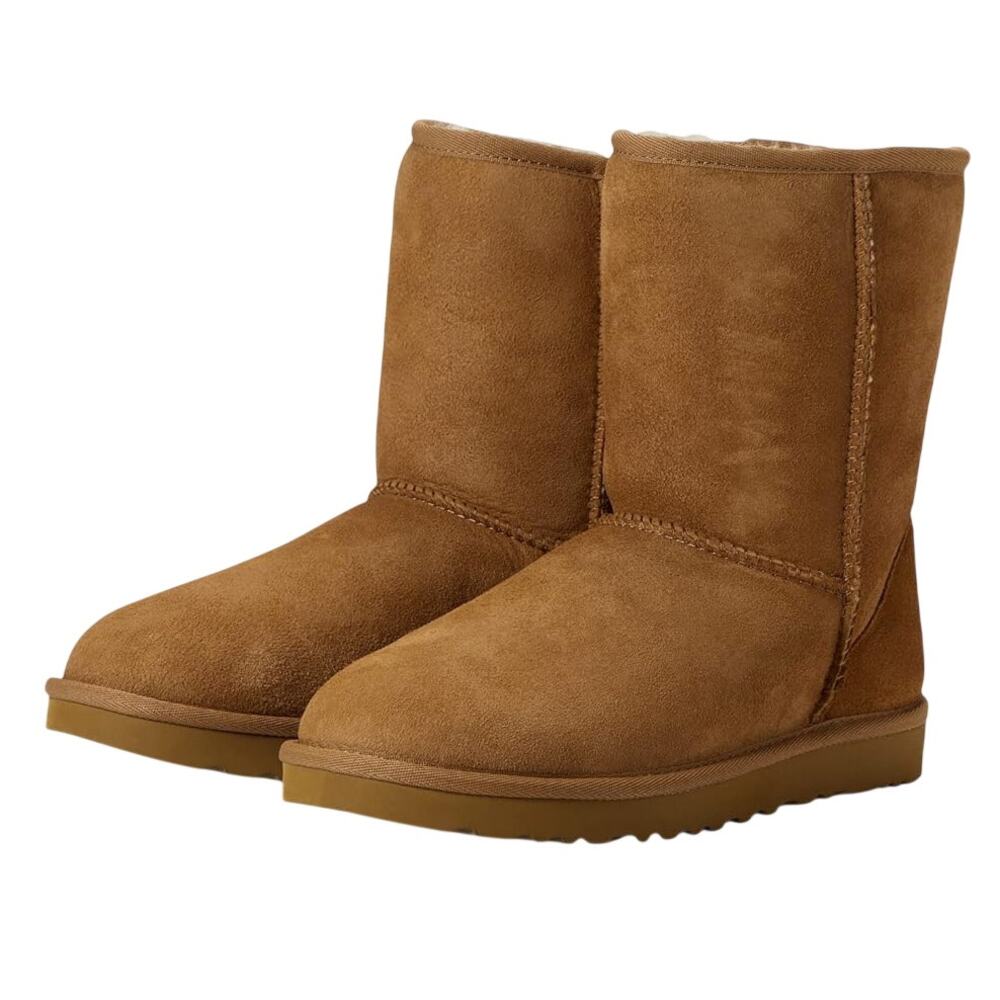 UGG Womens Classic Short ll Mid Calf Boots US 9 EU 40 Chestnut Suede GUC